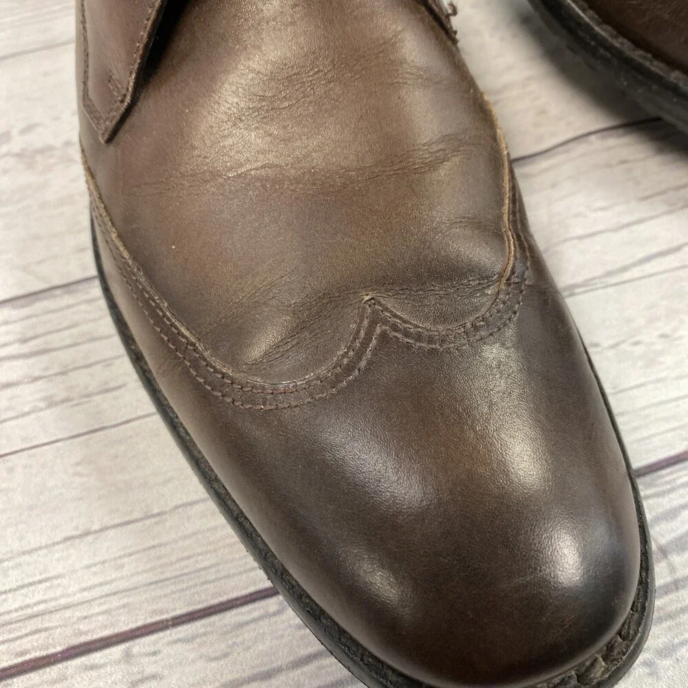 JOHN VARVATOS USA F1577M3B-A11B2 Wingtip Derby Brown Leather Men's Size 8*